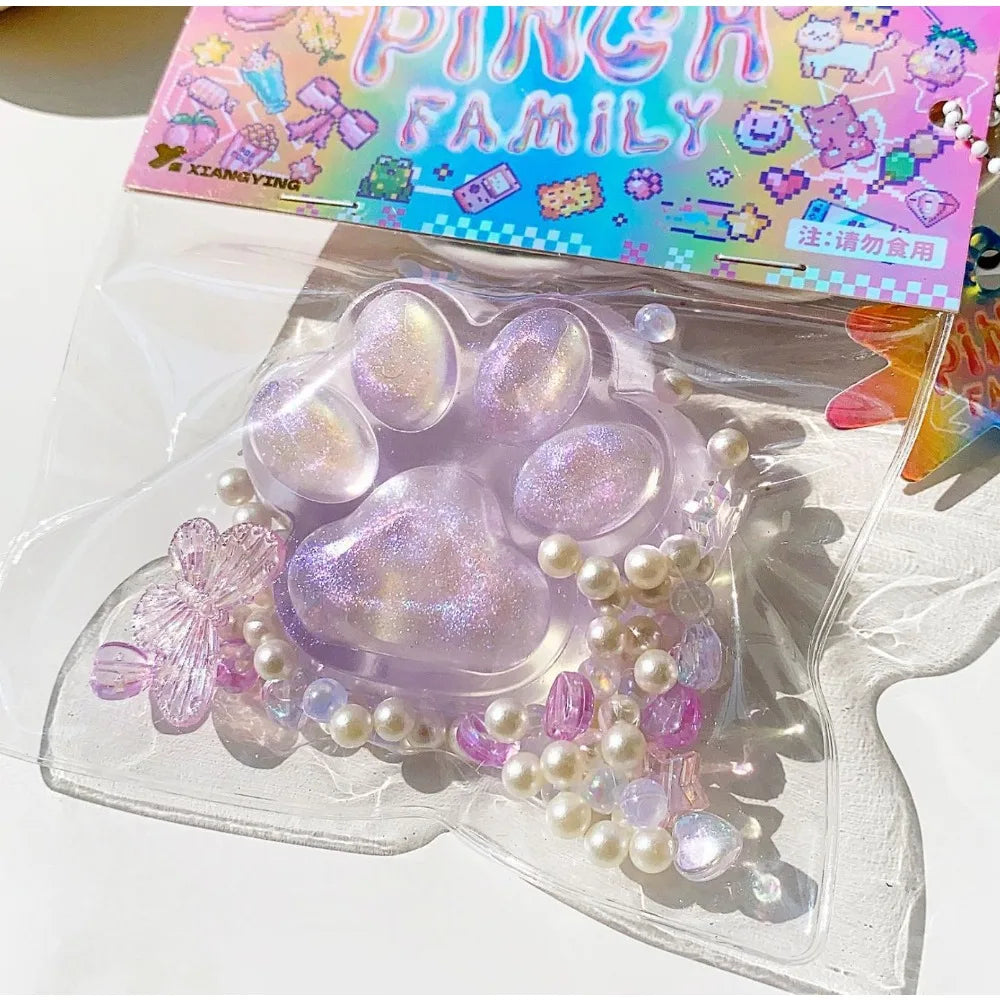 Squishy Katt Tass Flerfärgad! - Squishу Cat Paw Pinch Fidget Toy