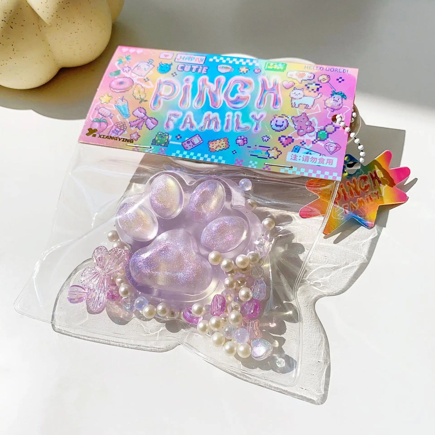 Squishy Katt Tass Flerfärgad! - Squishу Cat Paw Pinch Fidget Toy